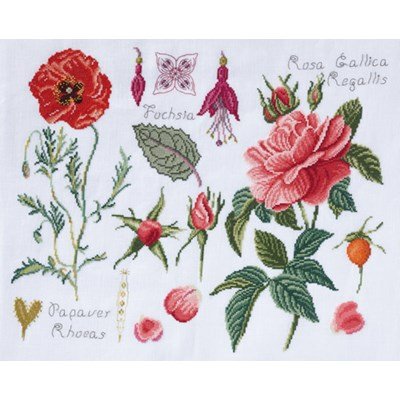DMC No 2 14561a fleur & botanique - roses et coquelicot op=op 