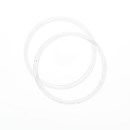 Tasbeugel 13 cm rond helder met zilver glitter (1 paar)