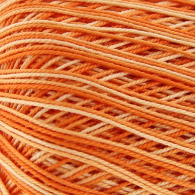 Lammy Yarns Coton crochet NO 10 - 411 oranje gemeleerd