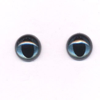 Ogen 9-10 mm kat - parel blauw 3 paar 