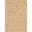 MDF A6 kaart Lente 1 vogel hart bloem (op=op)