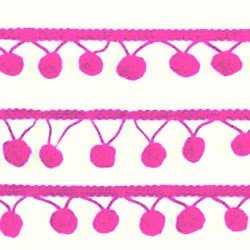 Bolletjesband 15 mm pink 786 per meter op=op 