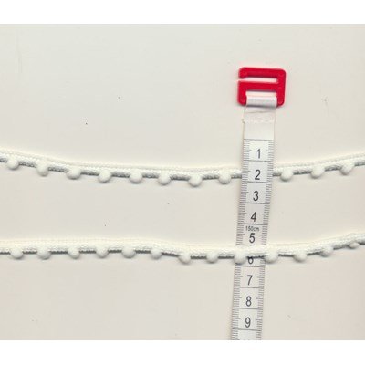 Bolletjesband 10 mm creme 008 per meter 
