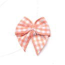 Strikje geruit oranje - wit (10 stuks)