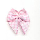 Strikje geruit roze - wit (10 stuks)