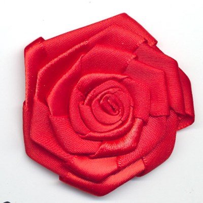 bloem satijn 60 mm - rood 1 stuk op=op 