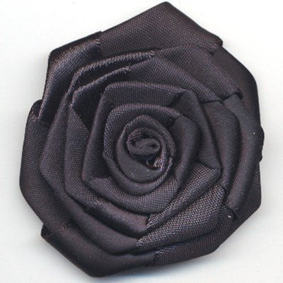 bloem satijn 60 mm - zwart 1 stuks op=op 