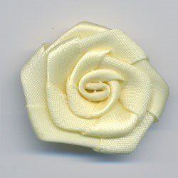 bloem satijn 35 mm - licht geel 1 stuks op=op 