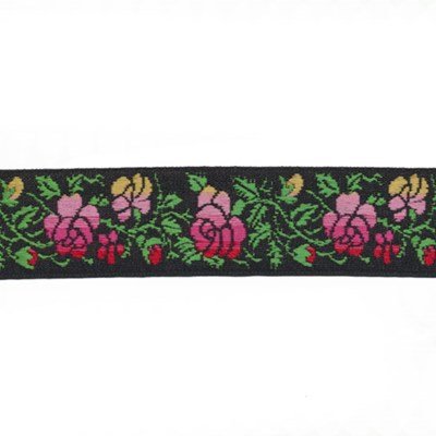 Band rozen 0001 zwart roze 24 mm per meter 