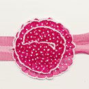 Band bloem pink met stip 75 mm (per bloem op=op)