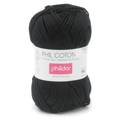 Phildar Phil Coton 4 Noir 0067 - zwart