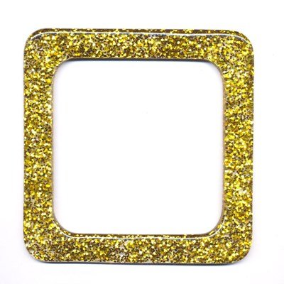 Tasbeugel 120 mm vierkant - goud glitter 2 stuks op=op 