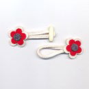 Houtje touwtje 35 mm vilt bloem ecru (op=op)