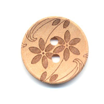 Knoop 22 mm hout met bloem - 255236 op=op 