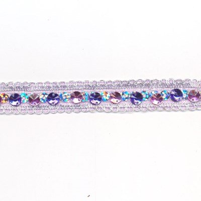 Band 10 mm strass roze paars per 50 cm 
