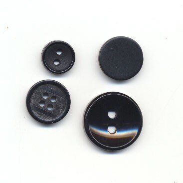 Knoop 36 mm zwart met vierkant relief 