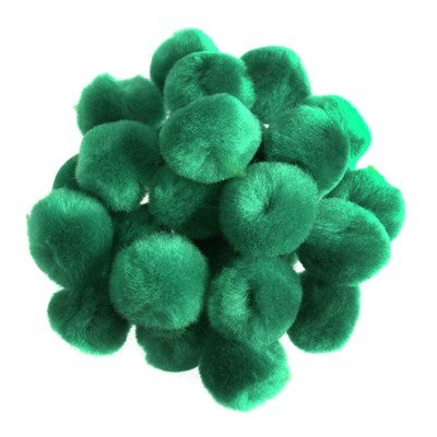 Pompon 12-13 mm groen fel ca 80 stuks 