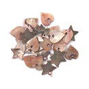 Hangers hart en ster ca 1 cm 88243 bruin - schelp (op=op)