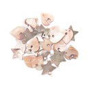 Hangers hart en ster ca 1 cm 88242 licht bruin - schelp (op=op)