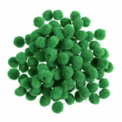 Pompon 6 mm groen ca 100 stuks 