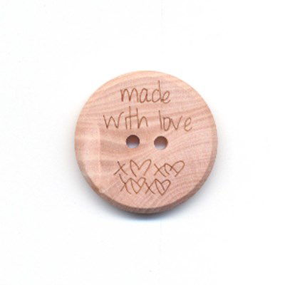 Knoop 25 mm licht hout - made with love op=op 