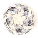 Knoop 20 mm bloem wit-zwart