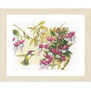 Borduurpakket colibri met bloemen - Lanarte PN-0165379 (op=op uit collectie)