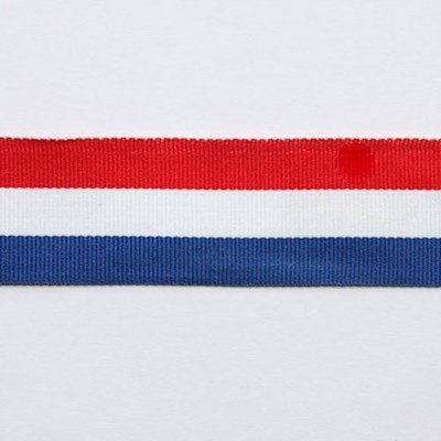 Lint 100 mm streep rood wit blauw per meter 