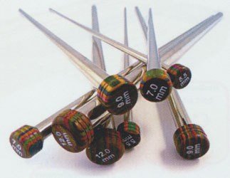 Breinaalden met knop nr 2 - 40 cm Nova metaal knitpro