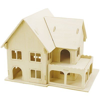 Bouwpakket 3D huis 57876 - 2 laags met serre 22,5 a 17,5 a 20,5 cm