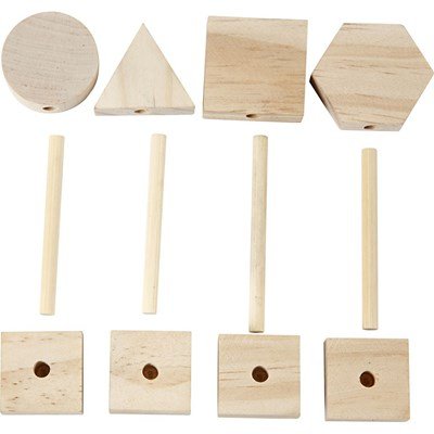 Verkeersborden hout 7,5 a 3,2 mm 4 stuks 