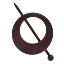 Sluiting met speld maan 80 mm - donker bruin hout