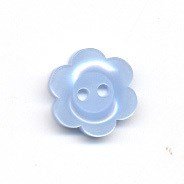 knoop 15 mm bloem - licht blauw