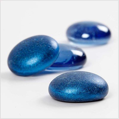Sierstenen - Glass deco blauw 18-20 a 8 mm ca 70 stuks 