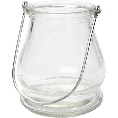 Lantaarn glas buikje hoogte 90 mm, doorsnee 100 mm 3 stuks 