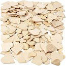 Mozaiek hartjes hout - assortiment 18-30 mm (dikte 2 mm). Circa 60 stuks.