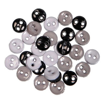 knoop 6 mm zwart grijs mix op=op 