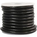 Koord leer 4 mm zwart (95 cm)