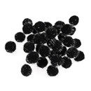 Pompon 12-13 mm metallic black/silver (ca 80 stuks)