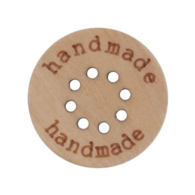 Knoop 15 mm hout handmade en 8 gaatjes