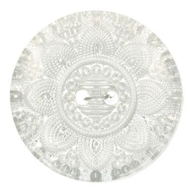 Knoop 20 bloem doorzichtig en glitter op=op 
