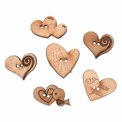 knoop 15 - 25 mm harten hout 6 stuks 