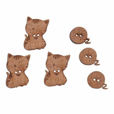 knoop 30 mm poes met wol 3x2 