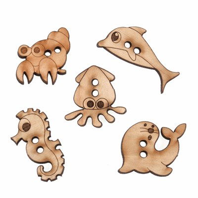 knoop 25 - 30 mm zeedieren 5 stuks 
