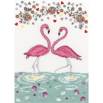 Borduurpakket Love flamingo