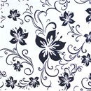 Tissu de Marie lelie zwart op witte achtergrond (per 50 cm)