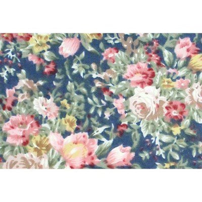 Tissu de Marie - Katoen rozen op blauwe achtergrond per 50 cm 