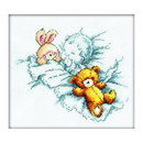 Borduurpakket baby with teddy and rabbit - RTOM00159
