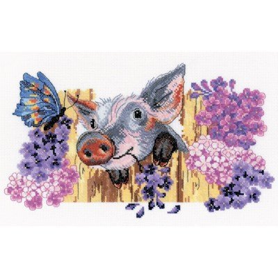 Borduurpakket dieren - Naughty Pig