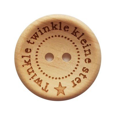 Knoop 20 mm hout - Twinkle twinkle little star 4 stuks 